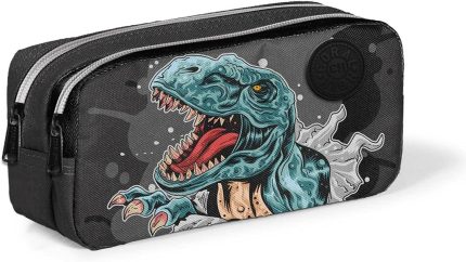 High Siyah Dinozor Kalem Çanta, İki Bölmeli 22299