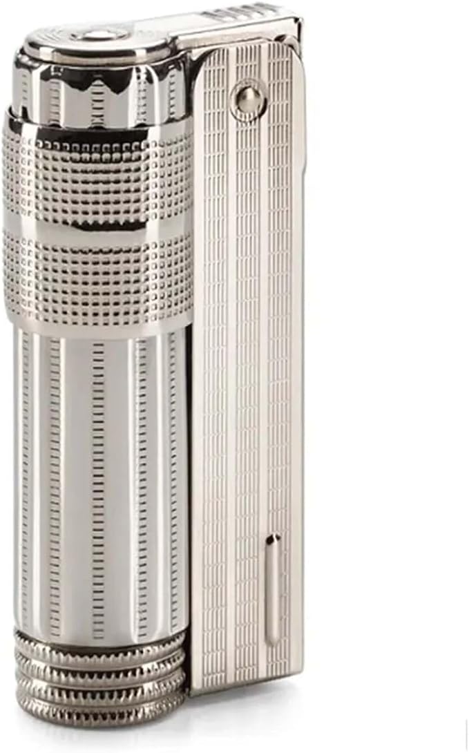 Muhtar Çakmağı Benzinli Fitilli Çakmak Taşlı Klasik Model (3 Farklı Renk) (Gümüş) - Görsel 2