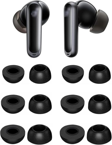 Soundcore Liberty 4NC Kulakiçi ile Uyumlu Köpük Kulak Uçları, S/M/L 3 Boyut 6 Çift Yumuşak Hafızalı Köpük Kulak Uçları Yedek Kulaklık Uçları, Liberty 4NC 6 Çift Siyah ile Uyumlu