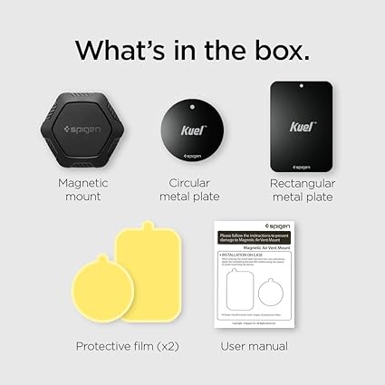 Air Vent Manyetik Araç içi Telefon Tutucu + 2 Adet Manyetik Plaka (Tüm Cihazlarla Uyumlu Araç Tutacağı) Kuel Rugged QS11 - 000CG20879 - Görsel 3