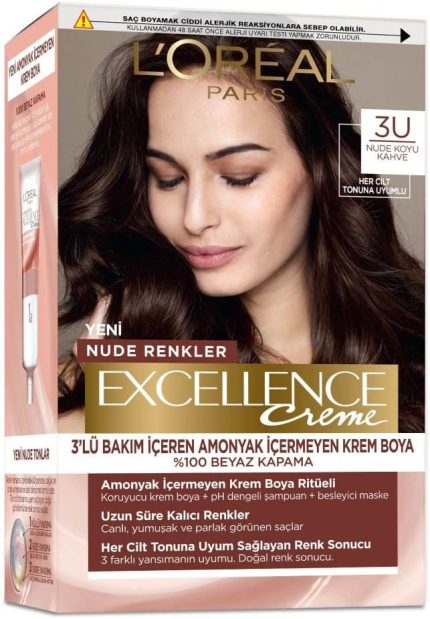 PARIS Excellence Creme Nude Renkler Saç Boyası - 3U Nude Koyu Kahve