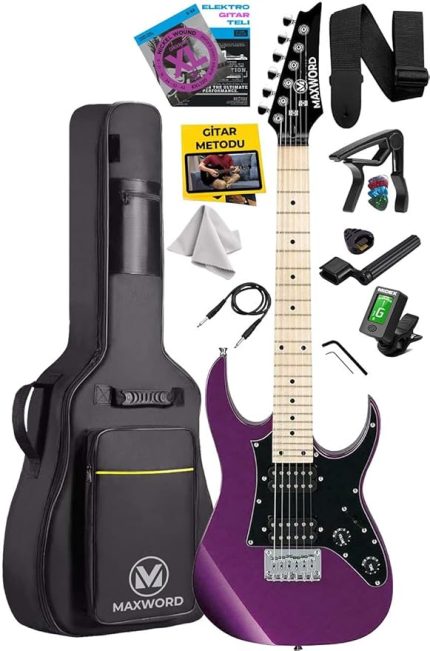 DE-150PU Maple Klavye HH Manyetik Yüksek Kaliteli Elektro Gitar Seti