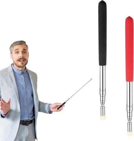 2 adet uzatılabilir, paslanmaz çelik gösterge çubuğu, sınıflar için, taşınabilir teleskopik çubuk, gösterge çubuğu, teleskopik çubuk, uzatılabilir 122 cm, okullar, ofisler, sunum odaları için