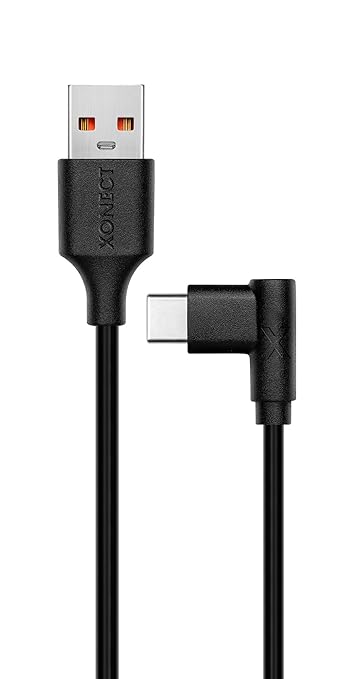 USB to Type-C ile Uyumlu iPhone ve Samsung ile Uyumlu Hızlı Şarj ve Data Kablosu 200 cm L Tipi Gaming (Siyah)