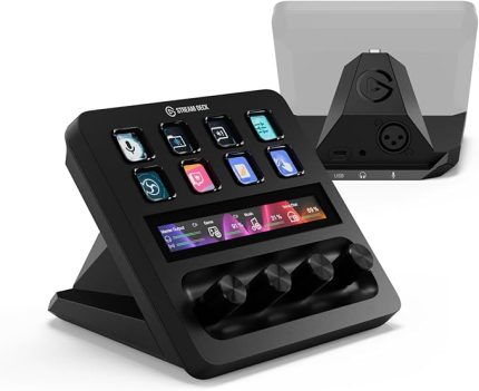 Stream Deck + XLR – Ses mikseri ve denetleyici, arka XLR'den USB'ye mikrofon arayüzü, podcasting, yayın, içerik oluşturucular, kadranlar ve