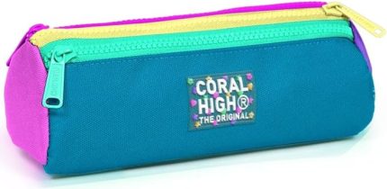 High Pembe Pastel Renkli Üç Bölmeli Kalem Çantası - Kız Çocuk