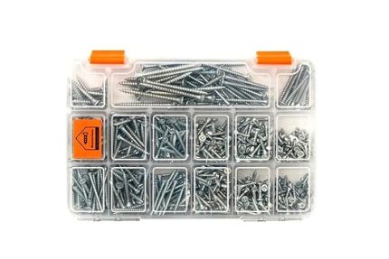 All Essential Fasteners Netzerkoz 555 Parça Vida 12 Çeşit Sunta Vidası Seti - Organizerlı Vida Seti