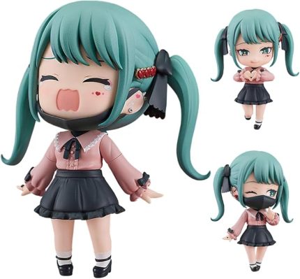 Anime Miku figür, hareketli/değiştirilebilir aksesuarlar Miku aksiyon figürü heykel, koleksiyon figürleri, masaüstü ev dekorasyonu, 10 cm PVC model, anime hediye