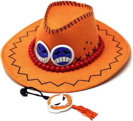 Portgas D Ace Kovboy Şapkası Kostüm Şapkalar Beyaz Weard Korsanlar Alayı Ace Cosplay Moda, Kahverengi, M