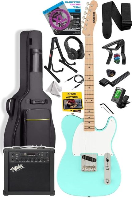 TLX-50GR-25AMP Tele Kasa Maple Klavye 2 Single-Coil 25W Amfili Elektro Gitar