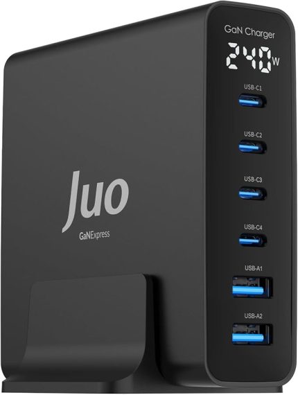 240W GaN PD 3.1 Masaüstü Hızlı Şarj Cihazı 4 Type-C + 2 USB-A iPhone & MacBook & Laptop Uyumlu Şarj Aleti