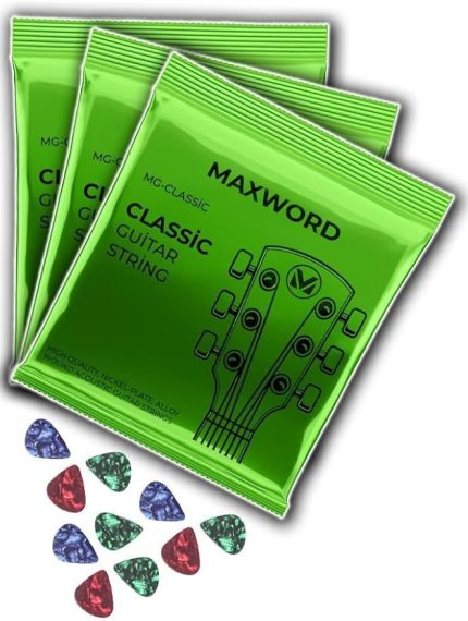 GT-Classic-3X Kaliteli Klasik Gitar Teli 3 Takım Set (10 Pena Hediye)