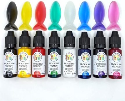 EPOKSİ REÇİNE SIVI PİGMENT BOYA TRANSPARAN SET 8 RENK 20 ML (160 ml)