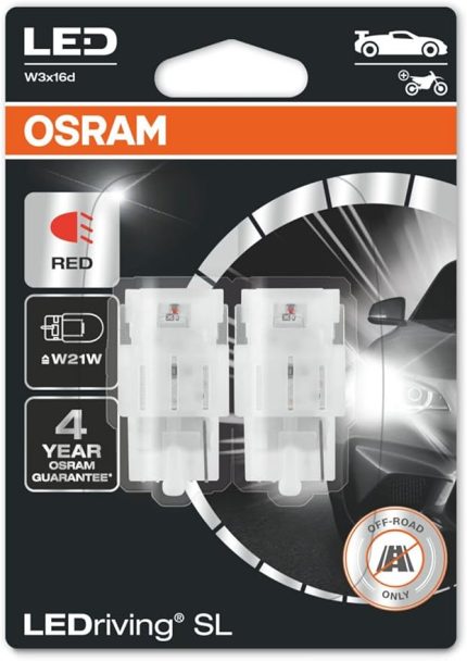 T20 Dipsiz Tek Devreli Kırmızı Led Ampul 12V 7505DRP (1 Takım-2 Adet)