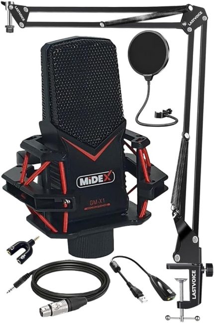 GMX-1ST Condenser Stüdyo Mikrofonu PC ve Telefon (Stand ve Filtreli)