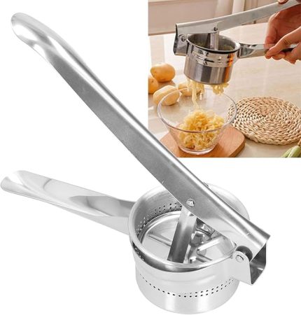 Home Paslanmaz Çelik Patates Püresi Presi, 3'ü 1 Arada Manuel Meyve ve Sebze Presi, Mutfakta Çok Yönlü Kullanım için Patates ve Sebze Ezici