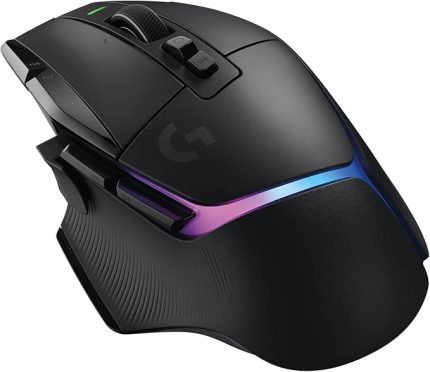 G G502 X PLUS LIGHTSPEED Kablosuz Oyun Mouse'u, LIGHTSYNC RGB Aydınlatma, LIGHTFORCE Hibrit Anahtarlı Optik Mouse, HERO 25K Oyun Sensörü, MacOS, Windows ve PC ile Uyumlu, Siyah