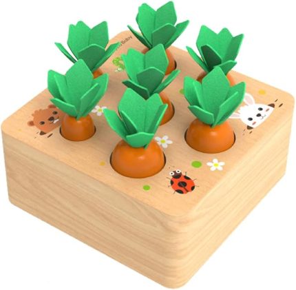 Eğitim Havuç Hasat Ahşap Bebekler Oyuncak Sıralama Oyunu, Gelişim Montessori Oyuncaklar Okul Öncesi Öğrenme İnce Motor Becerileri Erkek Kız Oyuncakları (FBM-Havuç-a)