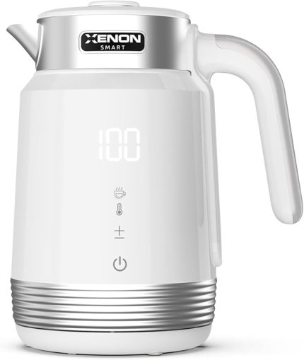 Smart Akıllı Kettle Paslanmaz Çelik Çift Katmanlı Mobil Uygulama Kontrollü Dijital Dokunmatik Otomatik Kapanma Hızlı Kaynatma Kolay Temizlik Kaçak Akım Korumalı Su Isıtıcı 1.7 Lt (Beyaz) X7102