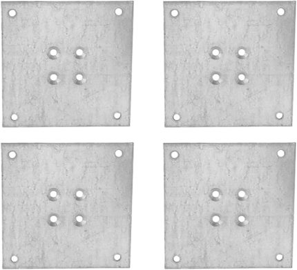 Adet Metal Çinko Masa Bağlantı Sacı Düz 7 x 7 cm Mobilya Yemek Masası Ayak Bağlama Saçı Aparat