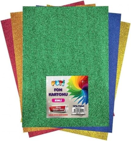 SİMLİ FON KARTONU 25X35 CM 10 LU KARIŞIK