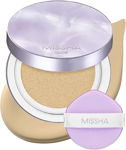 Yoğun Kapatıcı, Nemli ve Parlak Bitişli Cushion Glow Layering Fit Cushion No21 Vanilla SPF50+/PA++++