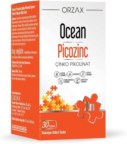 Orzax Ocean Picozinc Takviye Edici Gıda 30 Kapsül