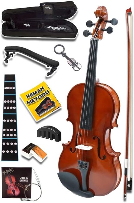 CVL-743-TYS Profesyonel 3/4 Çocuk Kemanı Seti 10-13 Yaş (Yastık Tel Çanta Yay Susturucu Reçine)
