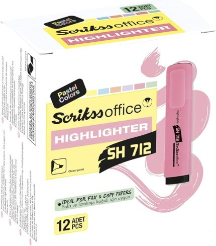 Office Sh712 Fosforlu Pastel Kalem 12'lik Ambalaj Pastel Turkuaz
