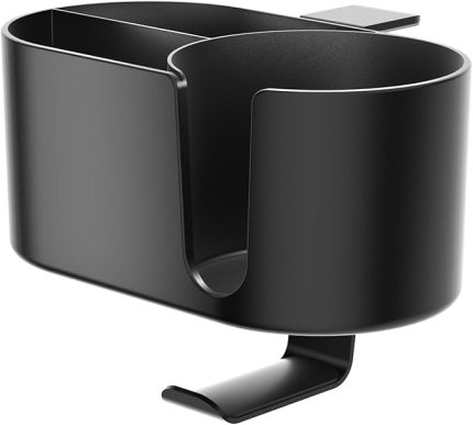 Kulaklık Standı Bardak Tutucu ve Saklama Tepsisi Ev Ofis ve Okul Bardak Tutucu Metal Kulaklık Askısı Dizüstü Bilgisayar , siyah