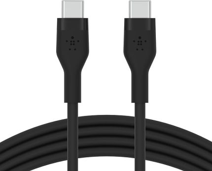 BoostCharge Flex Silikon USB Tip C - C Kablo (1M/3,3FT), USB-IF Sertifikalı Güç Dağıtımı PD Hızlı Şarj Kablosu- Siyah