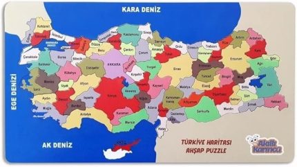 Karınca Ahşap Türkiye Haritası Puzzlle Eğitici Ahşap Oyuncak