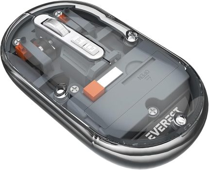 SM-BT29 Glassy Şeffaf Transparan 2in1 Bluetooth ve 2.4GHz 15 Metre Mesafeli Kablosuz Mouse (Gri)