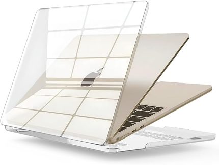 MacBook Air M4 13.6 inç ile Uyumlu M4 (A3240) M3 (A3113) M2 (A2681) Polikarbonat Sert Koruyucu Çizilme ve Darbe Önleyici Kılıf (Super Şeffaf, 13.6 inç 2022-2023-2024-2025)