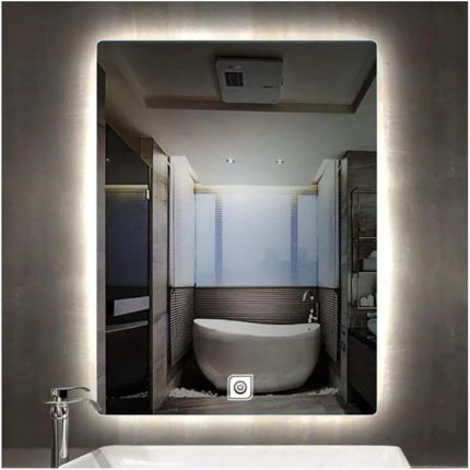 90x60 Cm Dekoratif Banyo Aynası Beyaz Led Işıklı Dokunmatikli 90 x 60 EagleNM1280