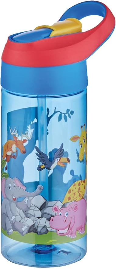 FiftyFifty 500ml Tritan Kalın Pipetli Çocuk Okul Su Matarası Mavi