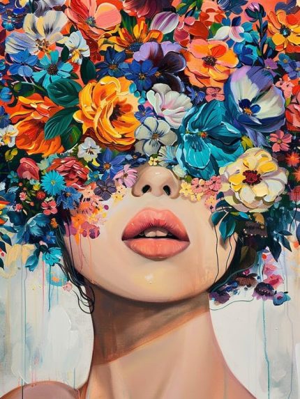 DIY 5D Diamond Painting Aksesuarı çiçek, Boyama Kiti Kadın Tam Yuvarlak Matkap Sayılarla Boyama Boyama Boyama Nakış Kanaviçe Elmas Dekorasyon 30x40cm