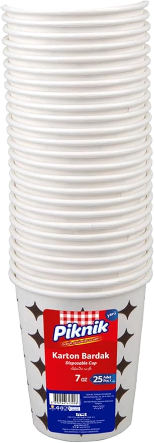 Piknik Karton Bardak 7 Oz 25'Li