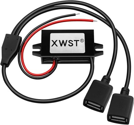 DC DC 8V-22V - 5V Gerilim Dönüştürücü 2xUSB 3A 15W 12v 5V Dönüştürücü Adaptör Bağlantı Buck Dönüştürücü Adım Aşağı Otomobil, Motosiklet, Bisiklet, Elektrikli Bisiklet, Güç Dönüştürücü Şarj Cihazı için