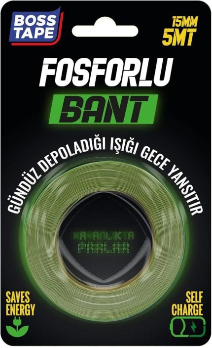 Tape Fosforlu Bant 15mmX5mt