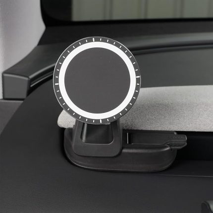 Tesla Model Y 2025 Ardıç ve Model 3 2025 2024 Highland için manyetik araba montajı, araba montajı ile uyumlu, en güçlü mıknatıslı güç telefon tutucu klipsli 360 ° döndürme