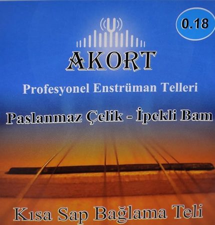 Akort Kısa Sap Bağlama-Saz Teli 0.18 + Tezene Hediye