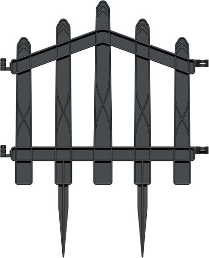 Plastik Bahçe Çiti ve Peyzaj Çiti 1 ADET ÇİT (Y: 25 CM/G: 25 CM) TOPRAK AYAKLI (Antrasit Gri)