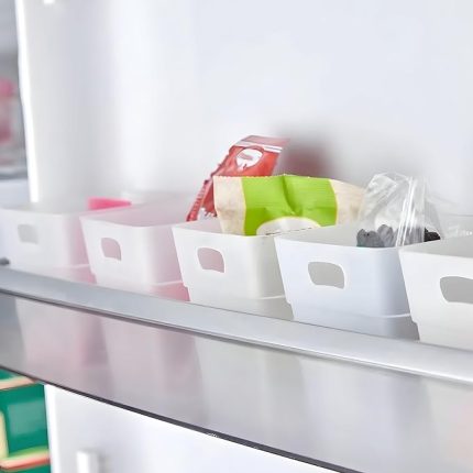 Amaçlı Düzenleyici Set, 6'lı Beyaz Plastik Organizatör, Buzdolabı ve Mutfak Çekmece Düzenleyici