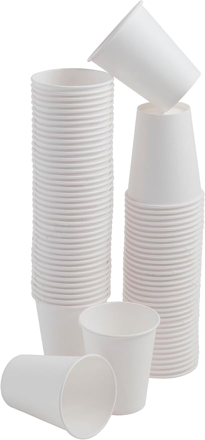 75 adet tek kullanımlık karton bardak 8 oz 250 ml, beyaz sıcak bardaklar, kağıt meyve suyu bardağı, parti karton bardakları