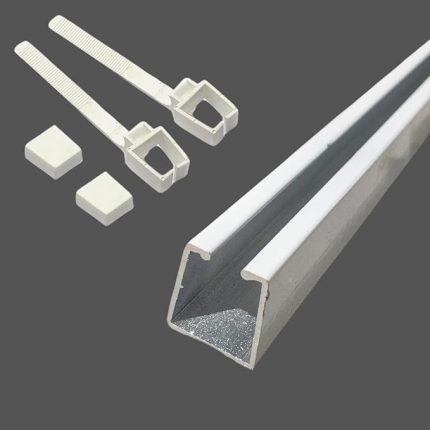 Perde Askısı İçin Alüminyum Ray (19mm) Tekli Korniş Plastik Kelepçe ve Kapak 200 cm Beyaz