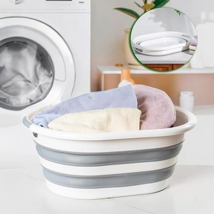 Plastik Çamaşır Sepeti 38 lt Silikon Akordiyon Sepet