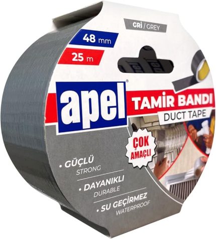 Tamir Bandı (Duct Tape) Askılı Karton 48 mm x 25 m Gri