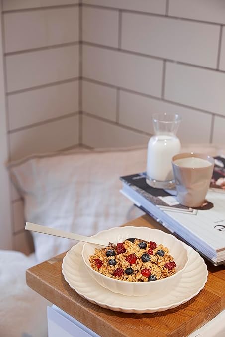 Porselen Bone Luz Form 27 Parça 6 Kişilik Yemek Takımı Beyaz - Görsel 3