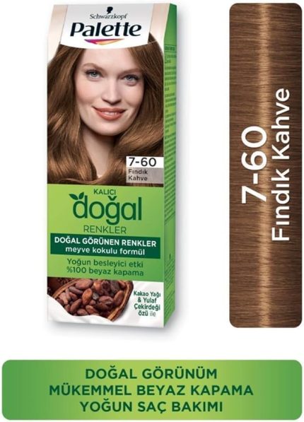 Kalıcı Doğal Renkler Saç Boyası 7-60 Fındık Kahve